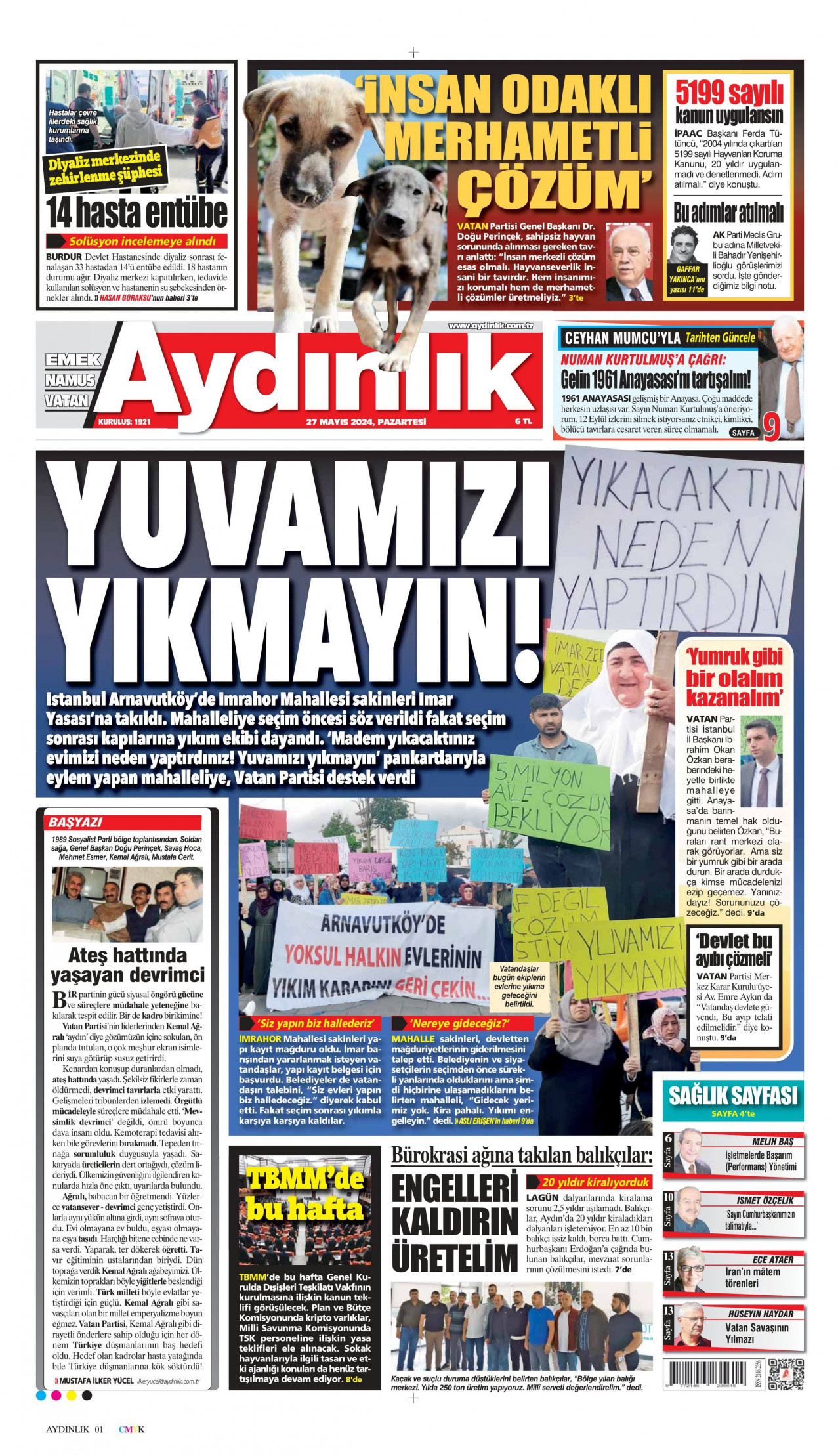 AYDINLIK GAZETESİ 27 Mayıs 2024 Gazete Manşeti Büyük