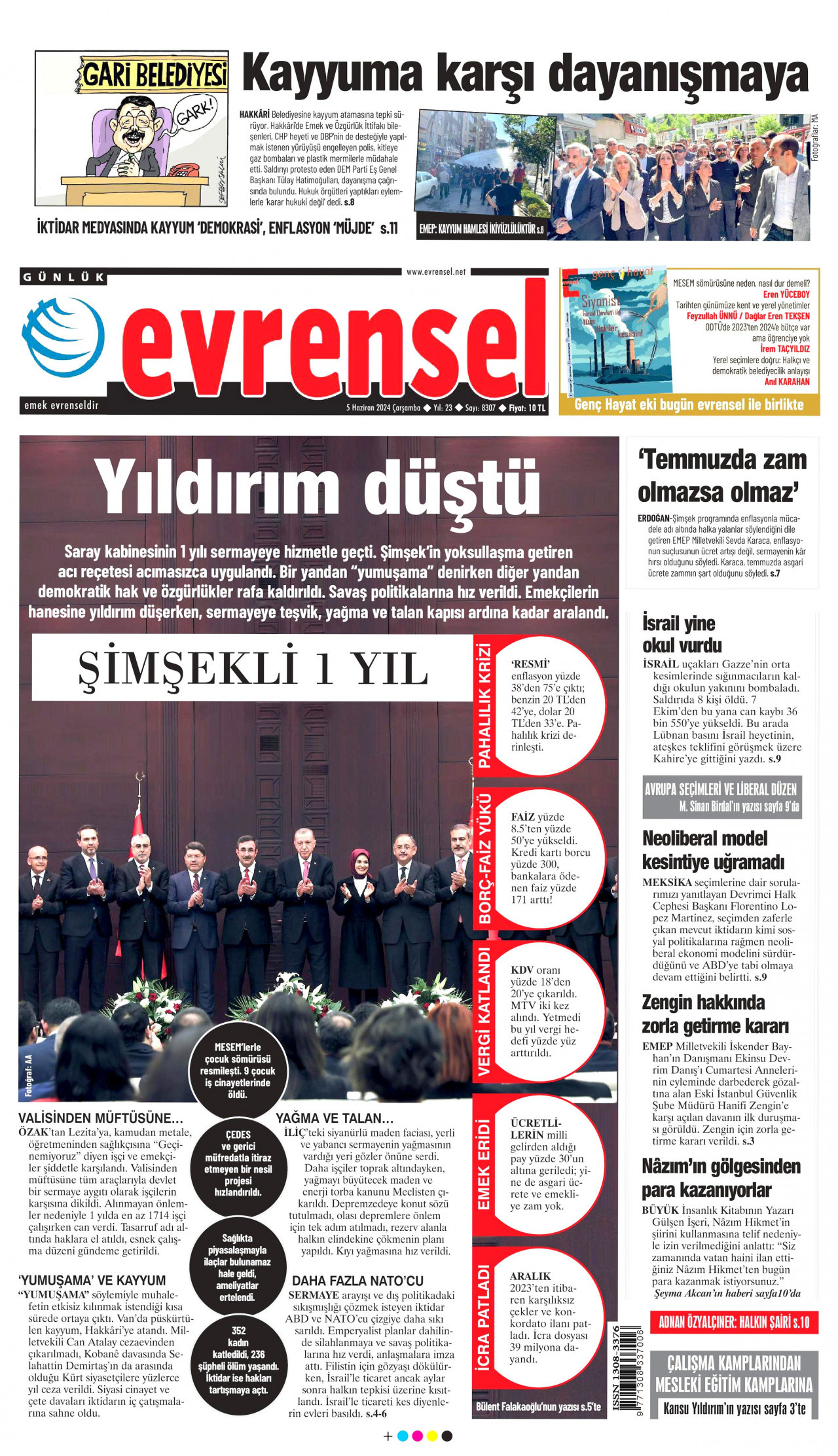 EVRENSEL 5 Haziran 2024 Gazete Manşeti Büyük