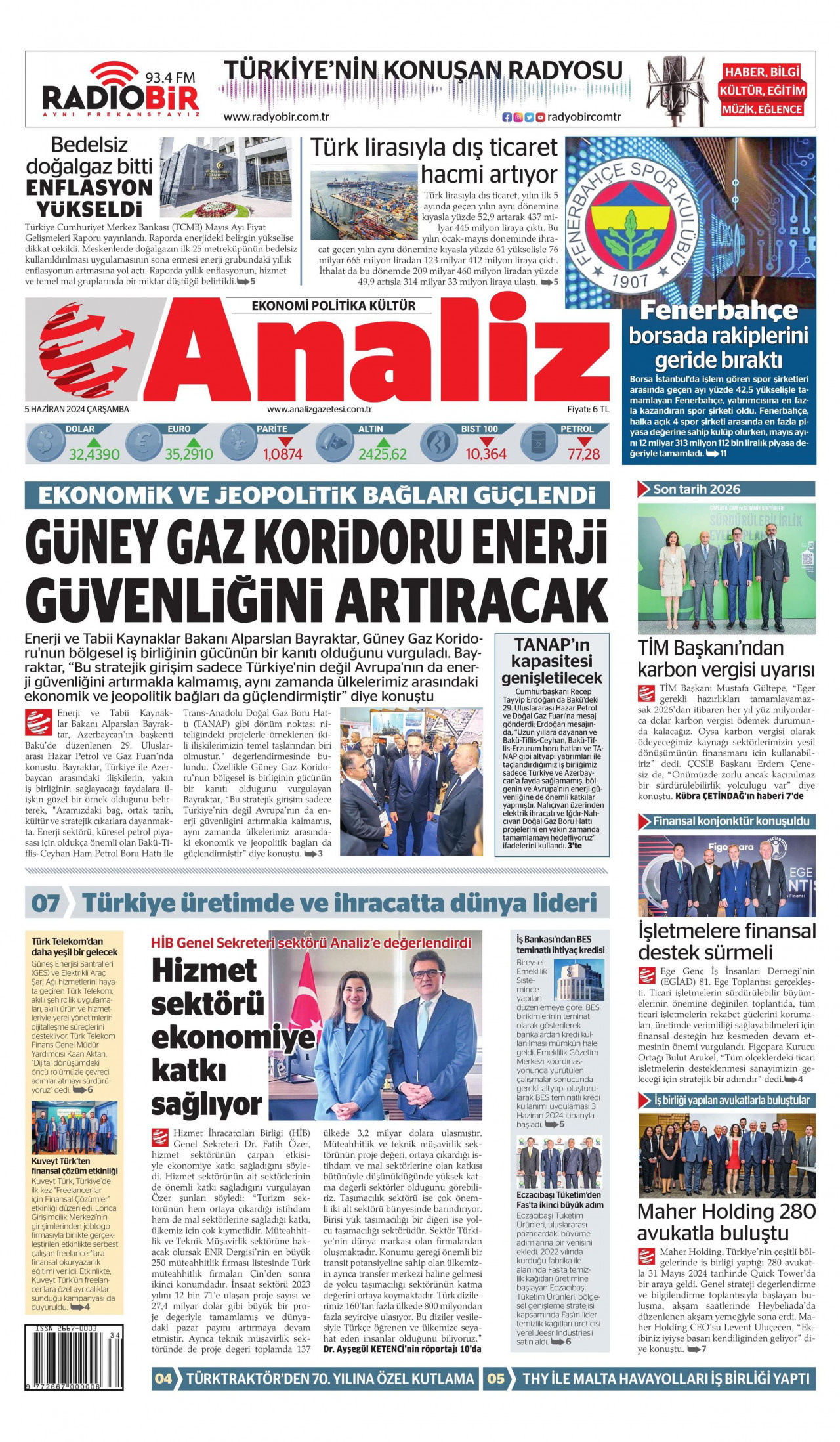 ANALİZ 5 Haziran 2024 Gazete Manşeti Büyük