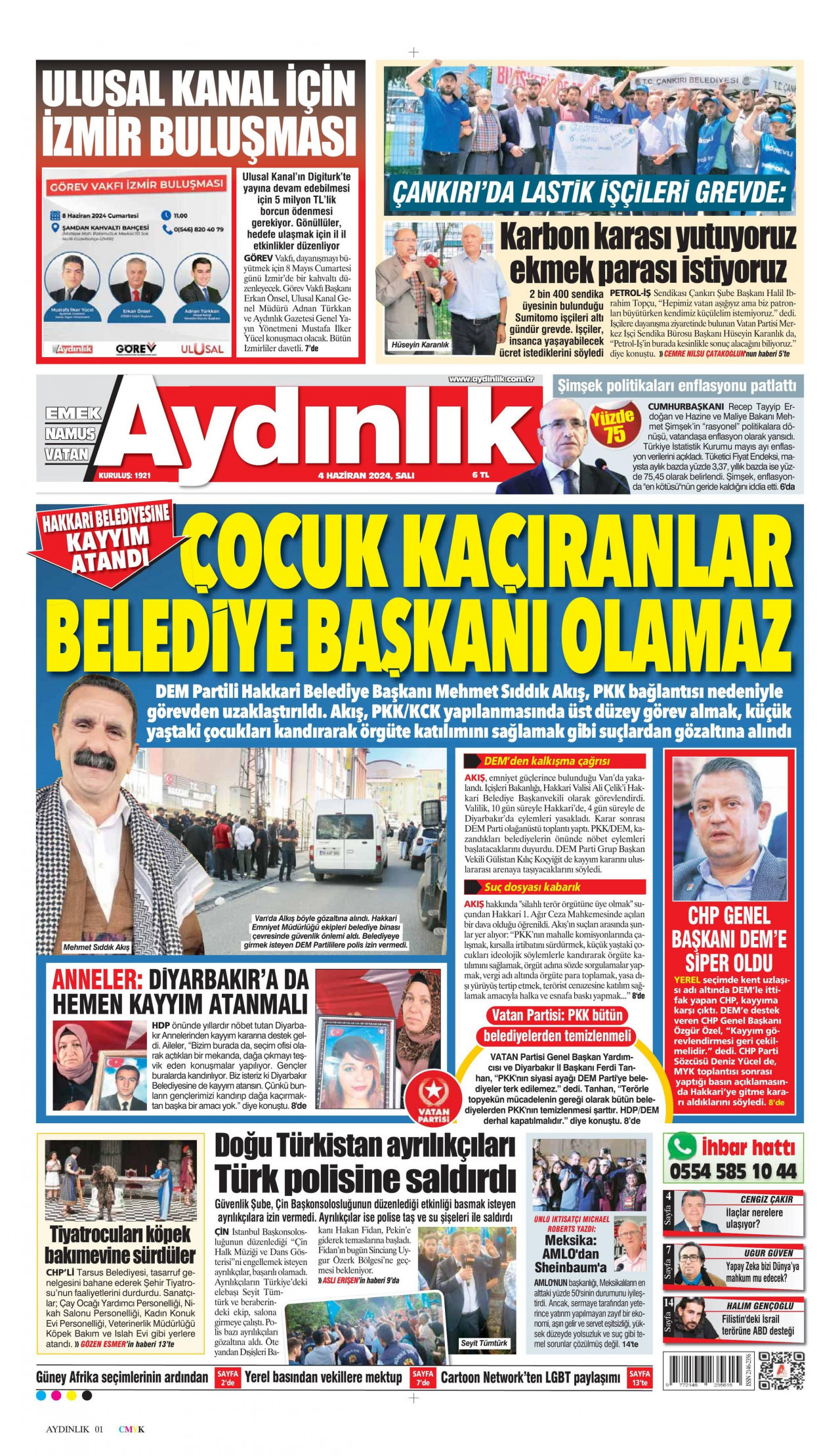 AYDINLIK GAZETESİ 4 Haziran 2024 Gazete Manşeti Büyük