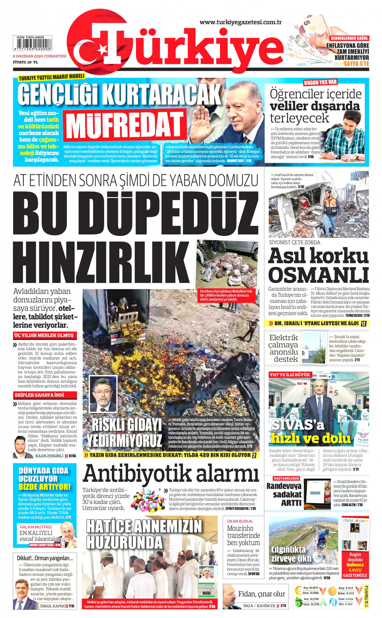 TÜRKİYE GAZETESİ 8 Haziran 2024 Gazete Manşeti Büyük