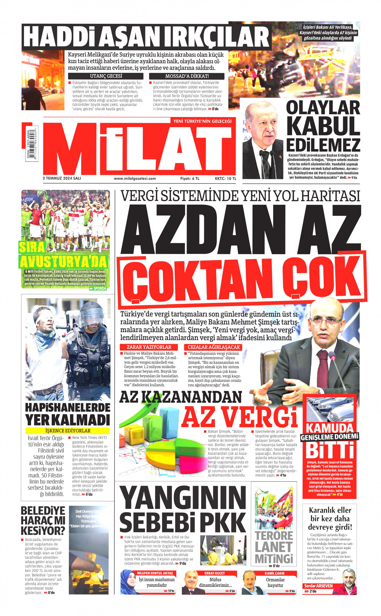 MİLAT 2 Temmuz 2024 Gazete Manşeti Büyük