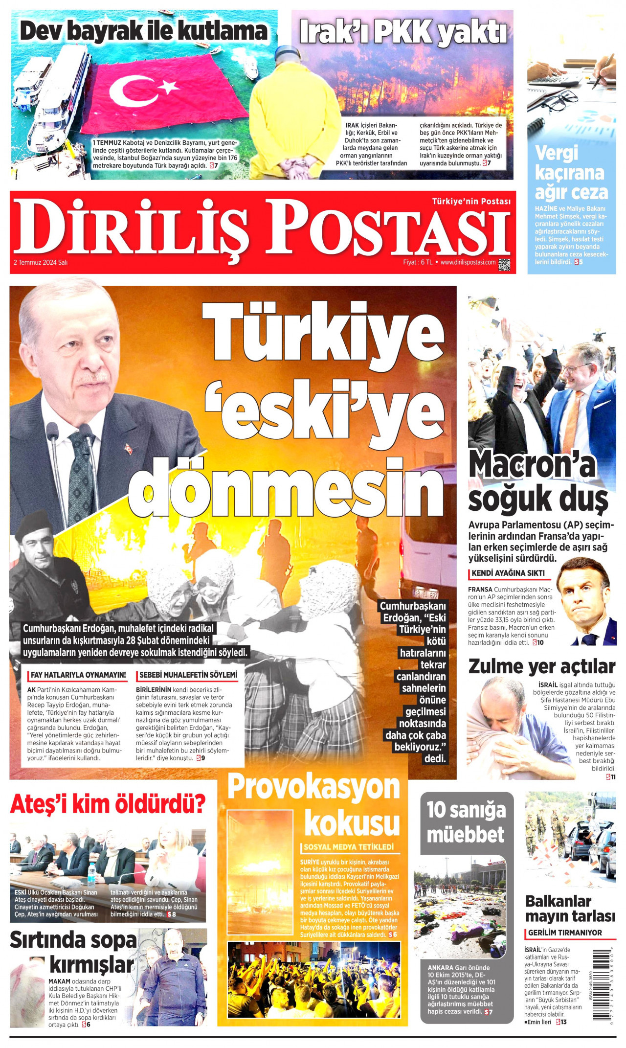 DİRİLİŞ POSTASI 2 Temmuz 2024 Gazete Manşeti Büyük