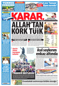 KARAR 9 Temmuz 2024 Gazete Manşeti Küçük