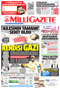 MİLLİ GAZETE 9 Temmuz 2024 Gazete Manşeti Küçük