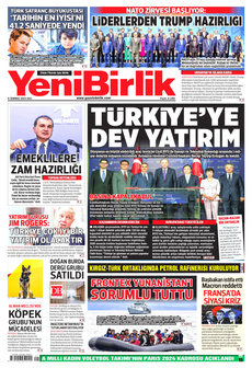 YENİBİRLİK 9 Temmuz 2024 Gazete Manşeti Küçük