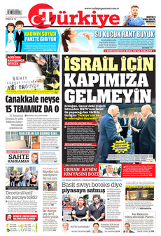 TÜRKİYE GAZETESİ 13 Temmuz 2024 Gazete Manşeti Küçük