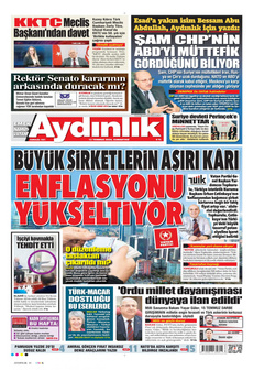 AYDINLIK GAZETESİ 13 Temmuz 2024 Gazete Manşeti Küçük