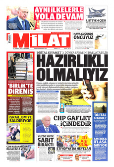 MİLAT 24 Temmuz 2024 Gazete Manşeti Küçük