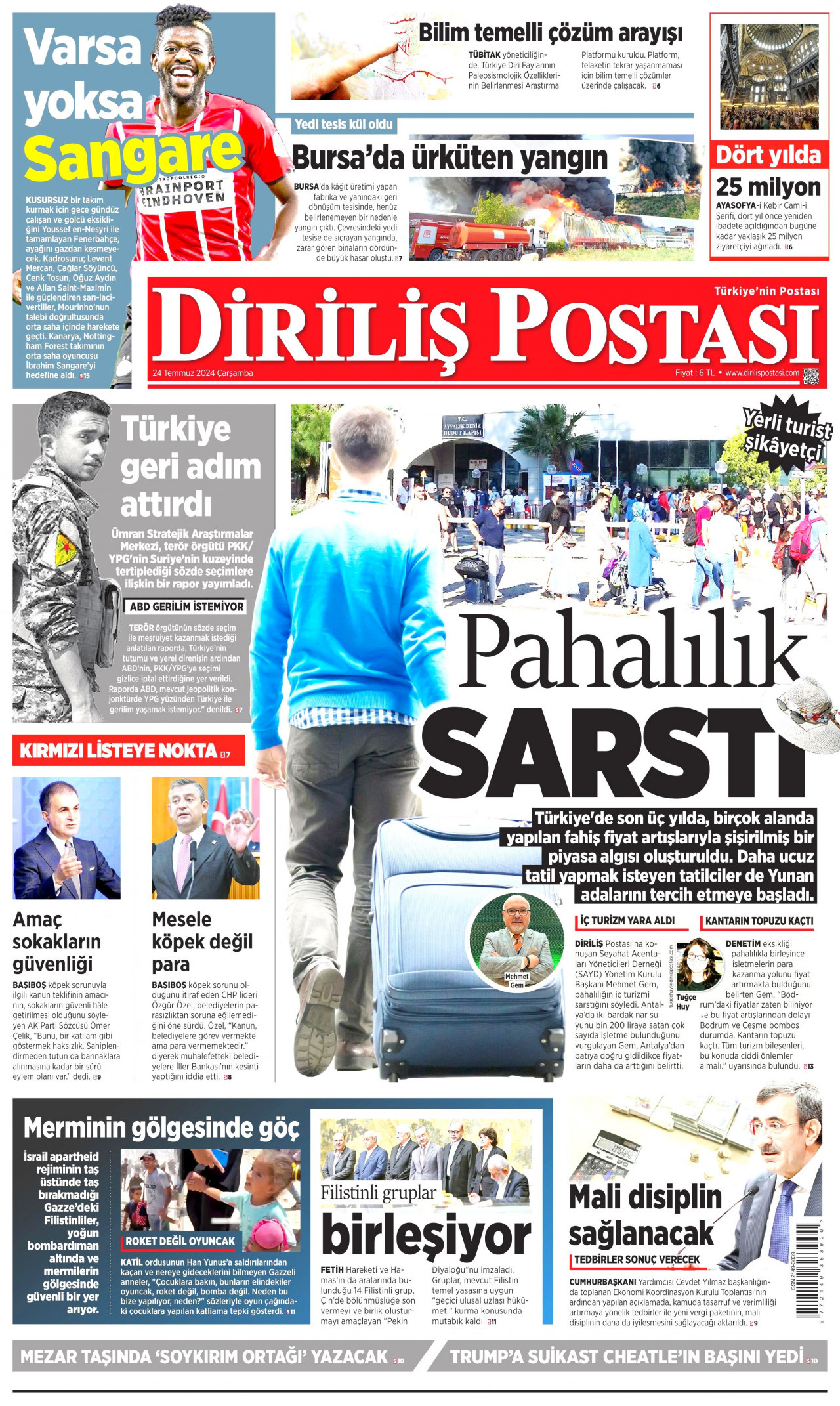 DİRİLİŞ POSTASI 24 Temmuz 2024 Gazete Manşeti Büyük