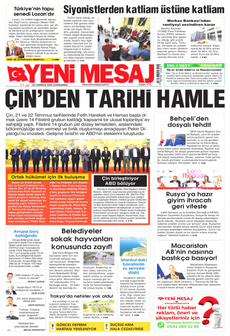 YENİ MESAJ 24 Temmuz 2024 Gazete Manşeti Küçük