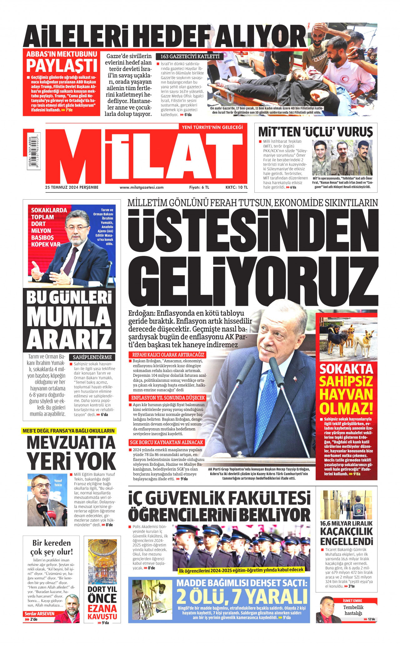 MİLAT 25 Temmuz 2024 Gazete Manşeti Büyük