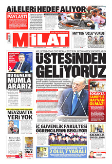 MİLAT 25 Temmuz 2024 Gazete Manşeti Küçük