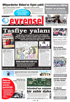 EVRENSEL 25 Temmuz 2024 Gazete Manşeti Küçük