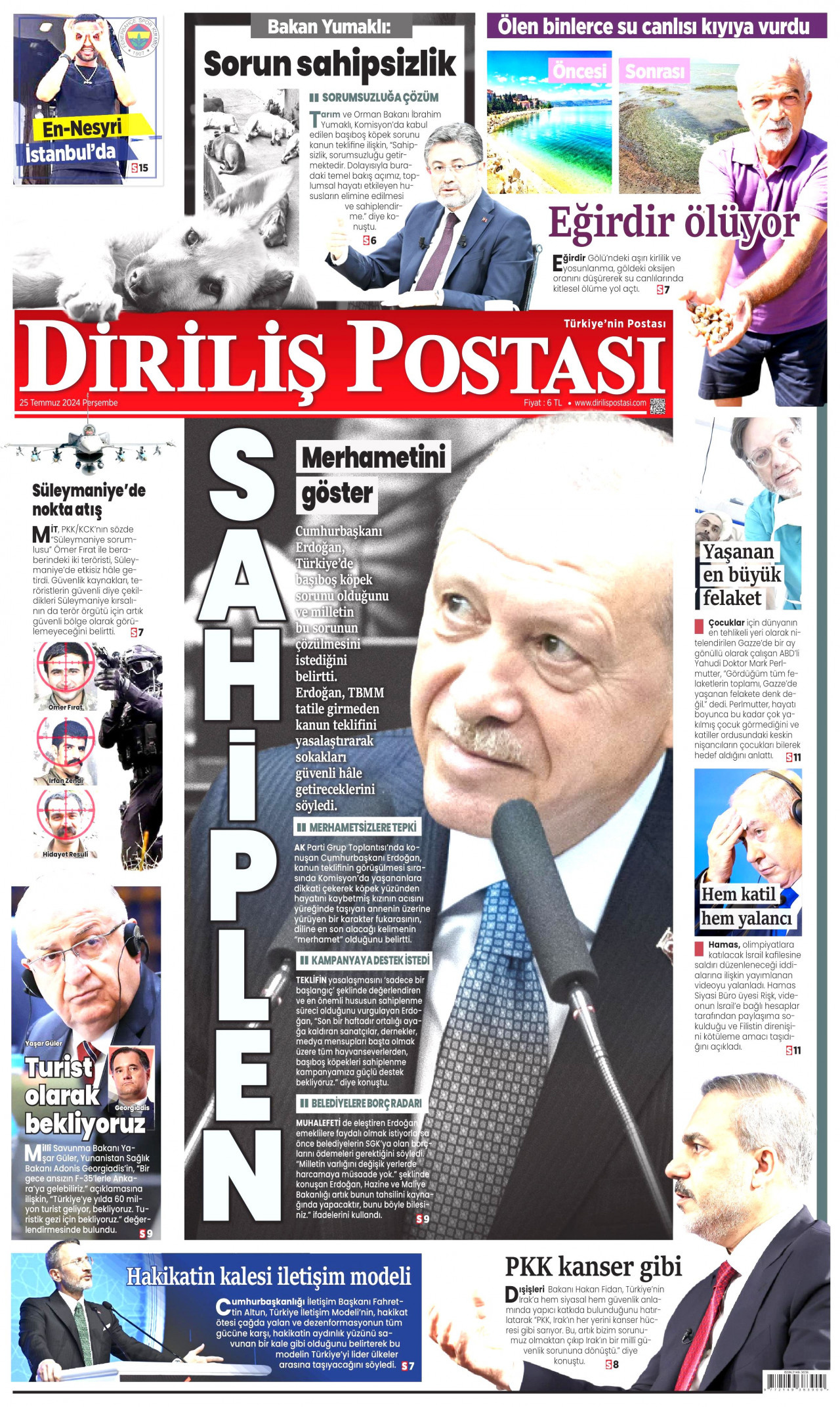 DİRİLİŞ POSTASI 25 Temmuz 2024 Gazete Manşeti Büyük