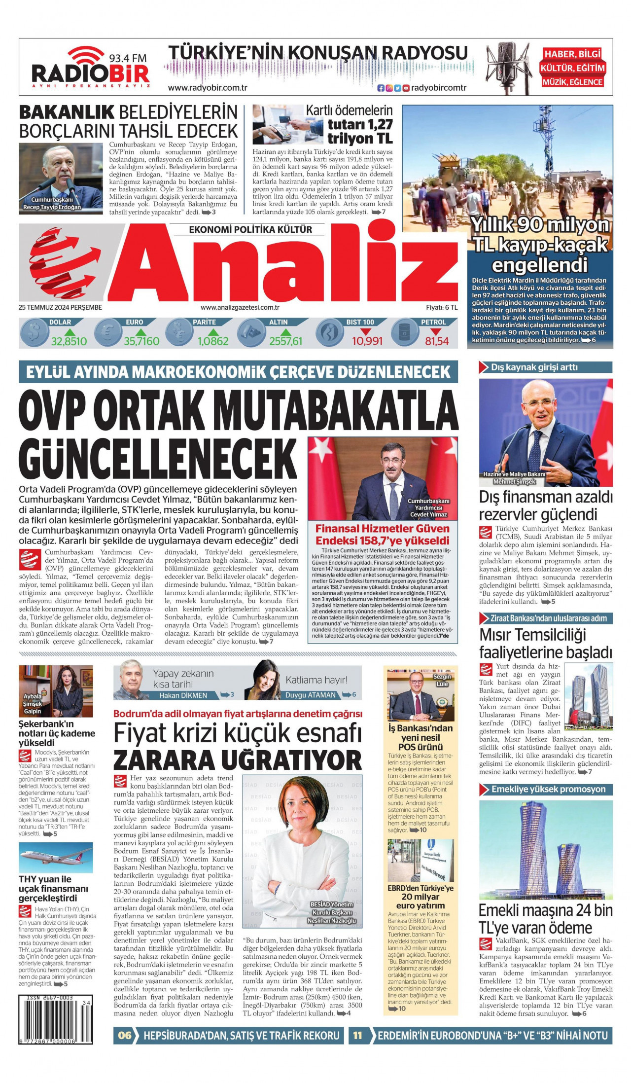 ANALİZ 25 Temmuz 2024 Gazete Manşeti Büyük