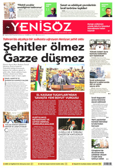 YENİ SÖZ GAZETESİ 1 Ağustos 2024 Gazete Manşeti Küçük