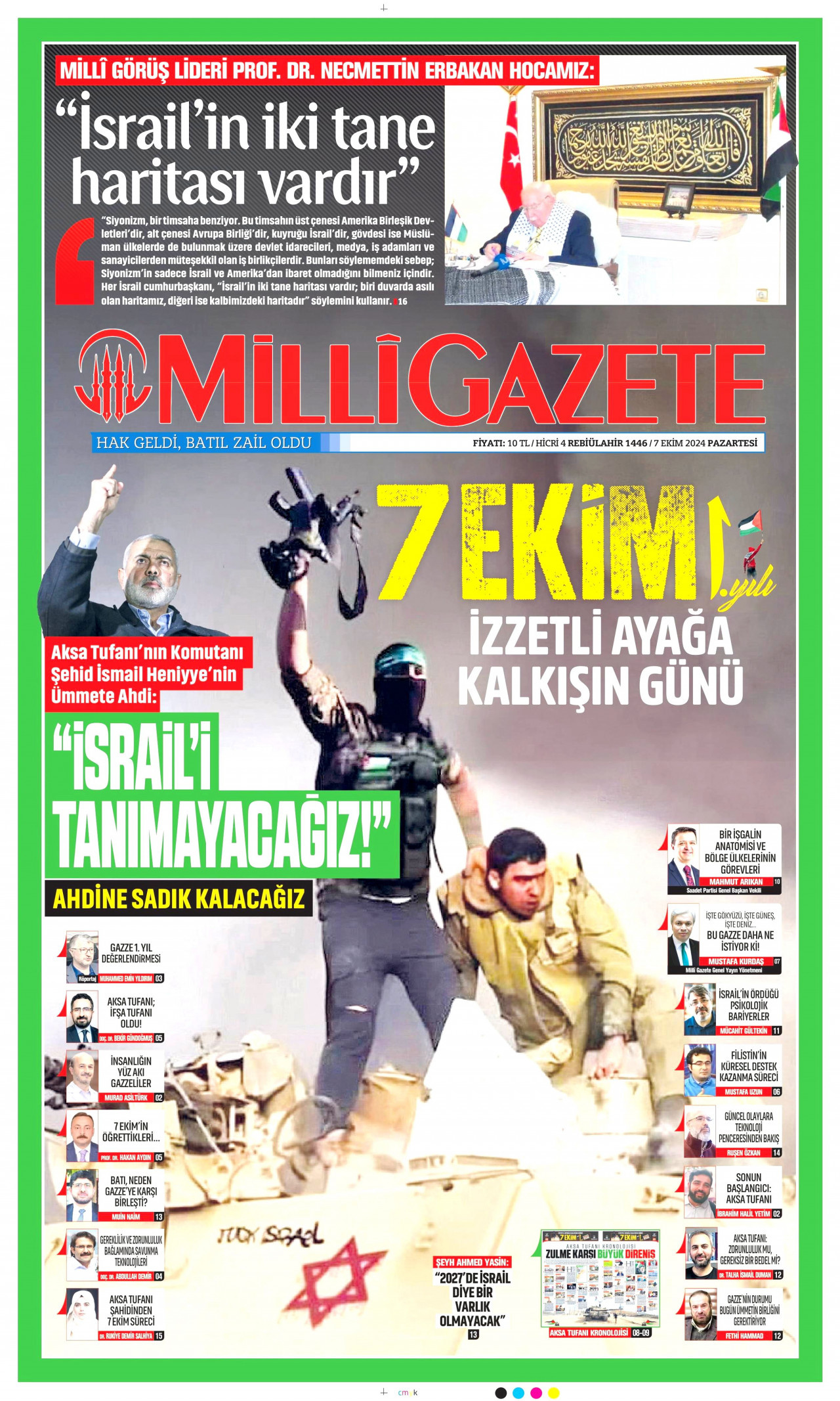 MİLLİ GAZETE 7 Ekim 2024 Gazete Manşeti Büyük