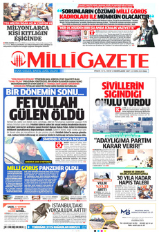 MİLLİ GAZETE 22 Ekim 2024 Gazete Manşeti Küçük