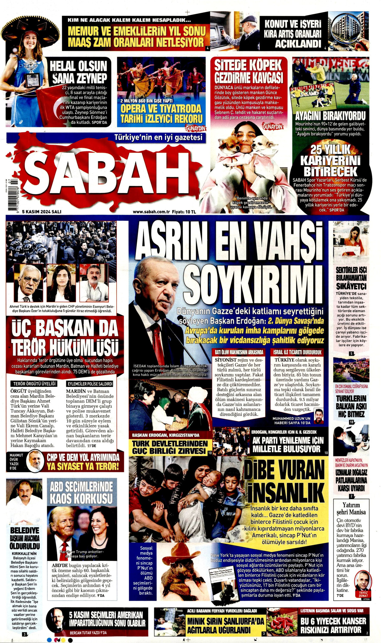 SABAH 5 Kasım 2024 Gazete Manşeti Büyük