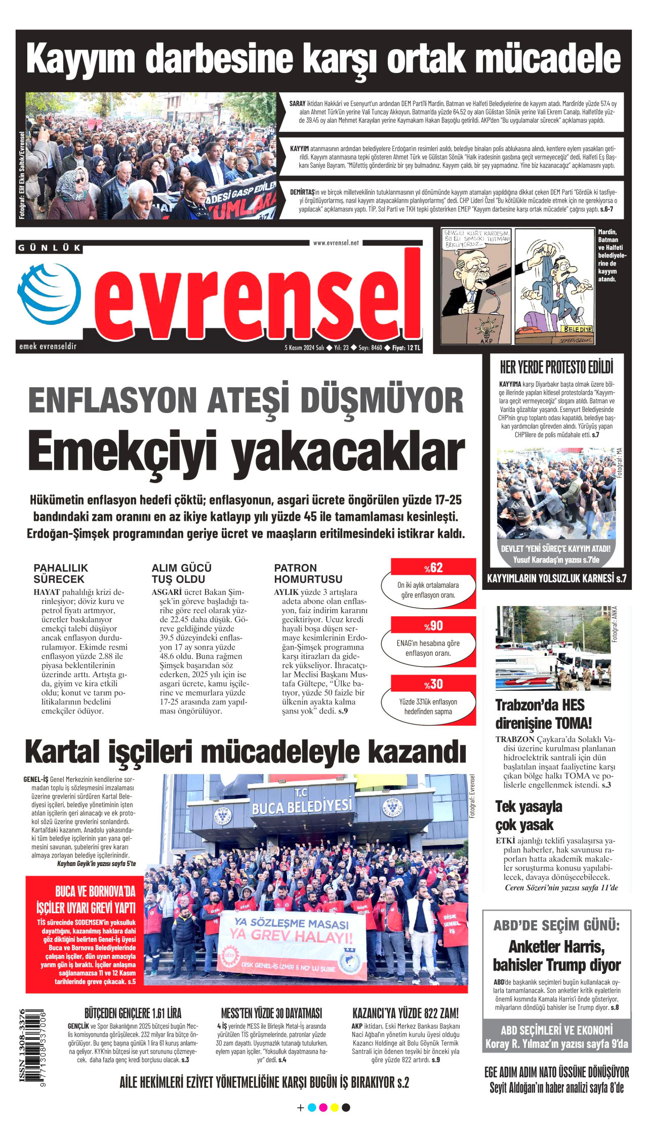 EVRENSEL 5 Kasım 2024 Gazete Manşeti Büyük