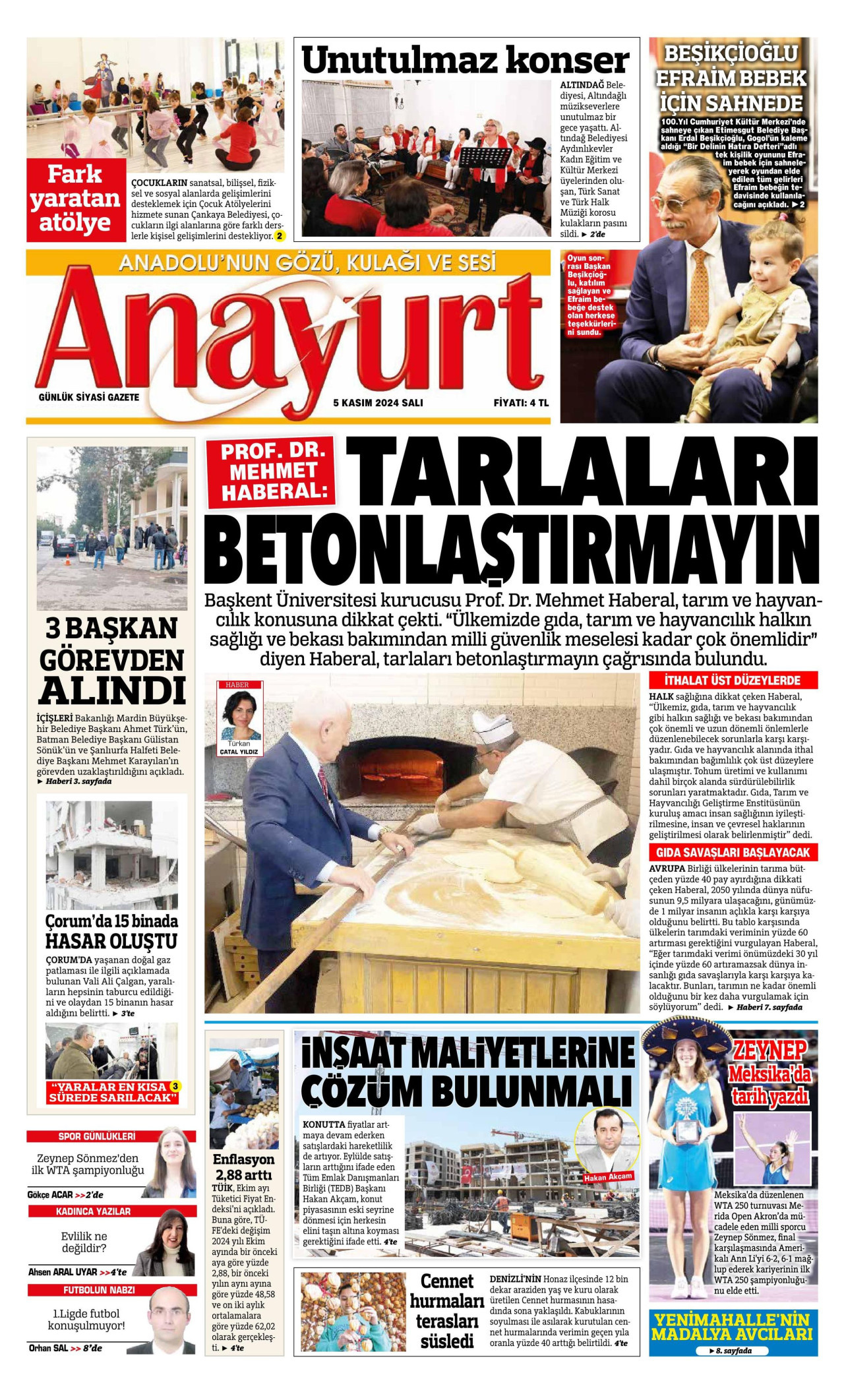 ANAYURT 5 Kasım 2024 Gazete Manşeti Büyük