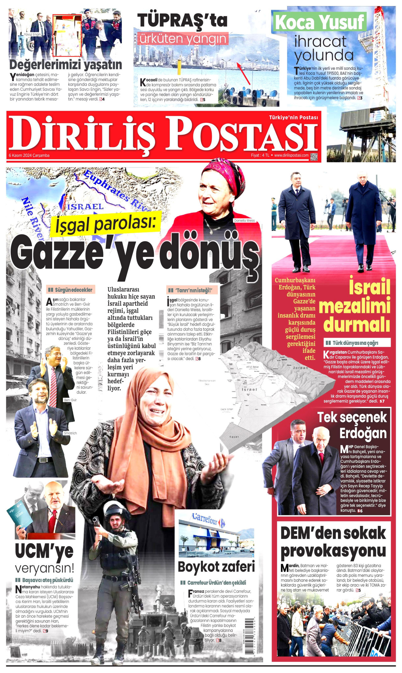 DİRİLİŞ POSTASI 6 Kasım 2024 Gazete Manşeti Büyük