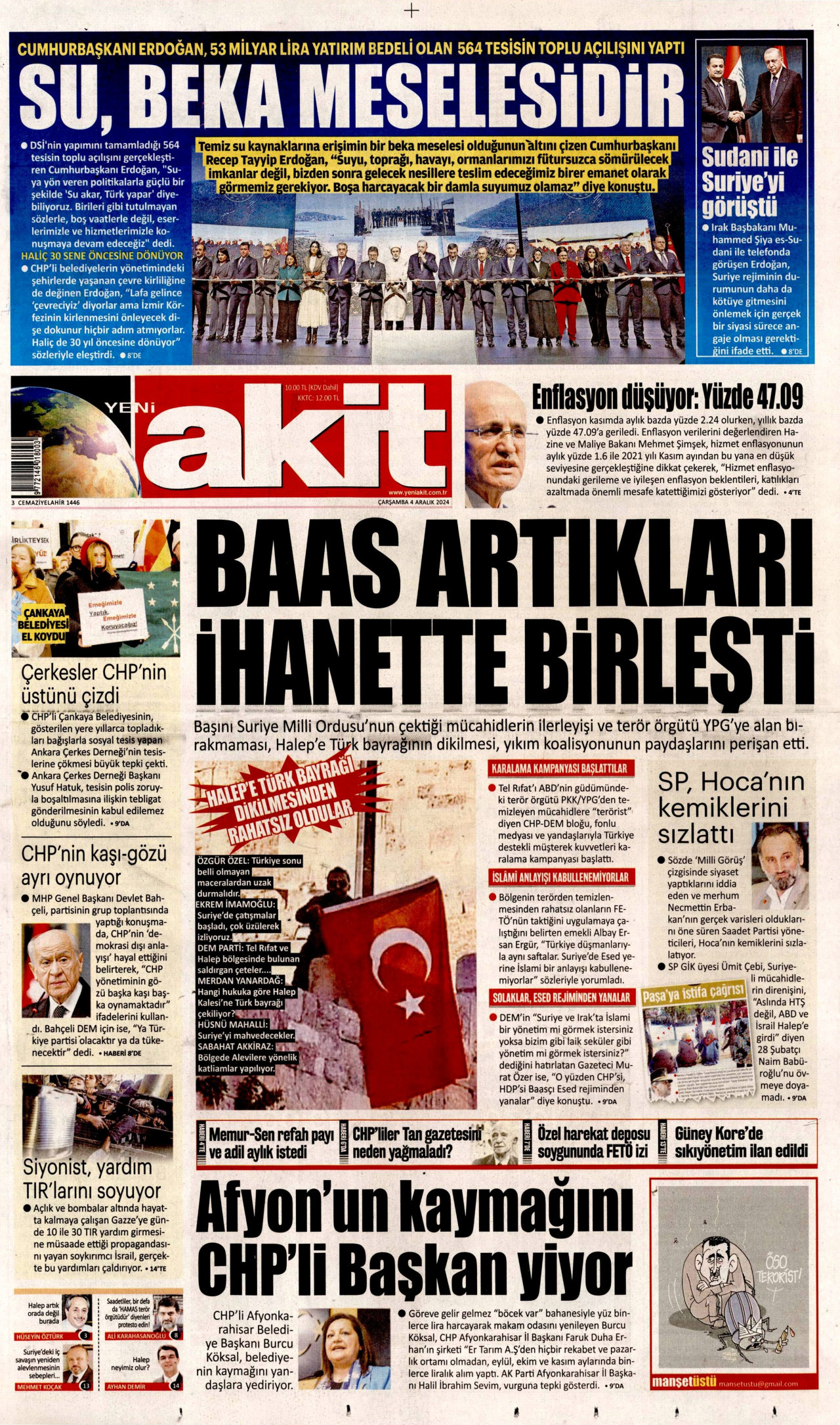 YENİ AKİT 4 Aralık 2024 Gazete Manşeti Büyük