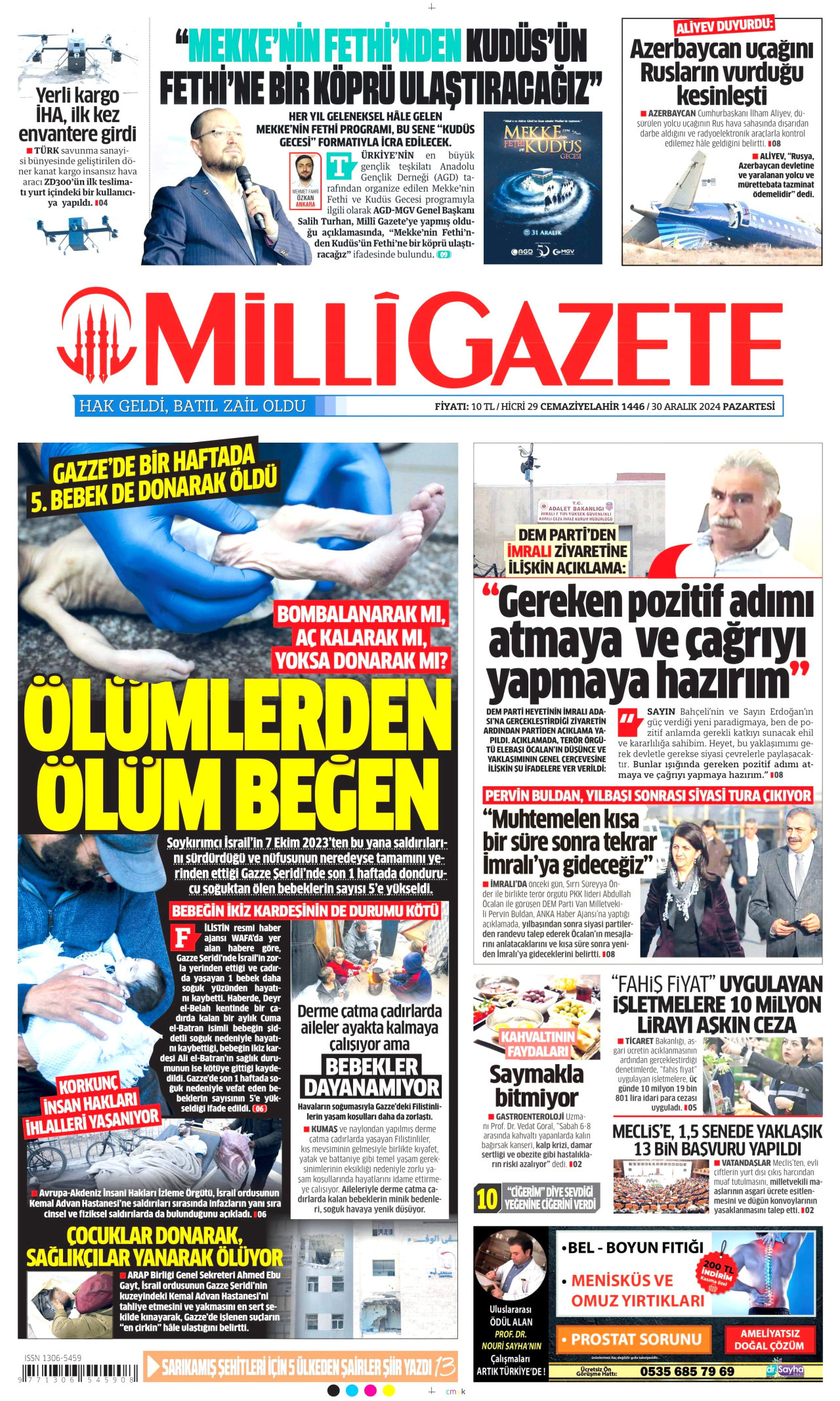 MİLLİ GAZETE 30 Aralık 2024 Gazete Manşeti Büyük