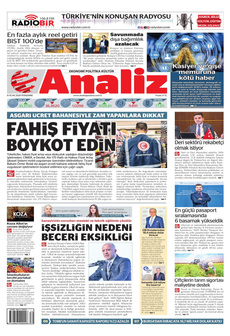 ANALİZ 9 Ocak 2025 Gazete Manşeti Küçük