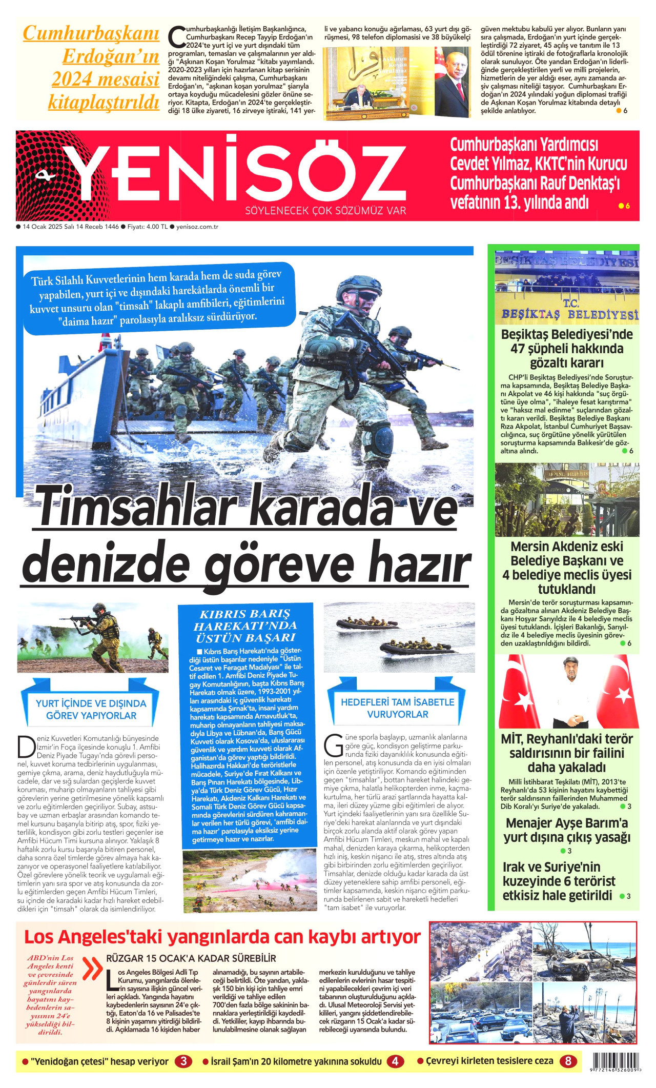 YENİ SÖZ GAZETESİ 14 Ocak 2025 Gazete Manşeti Büyük