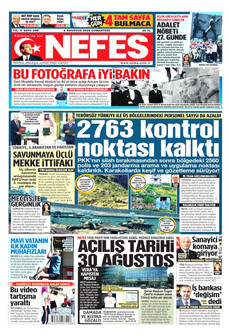 NEFES 8 Ağustos 2026 Gazete Manşeti Küçük