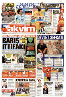 TAKVİM 9 Ağustos 2026 Gazete Manşeti Küçük
