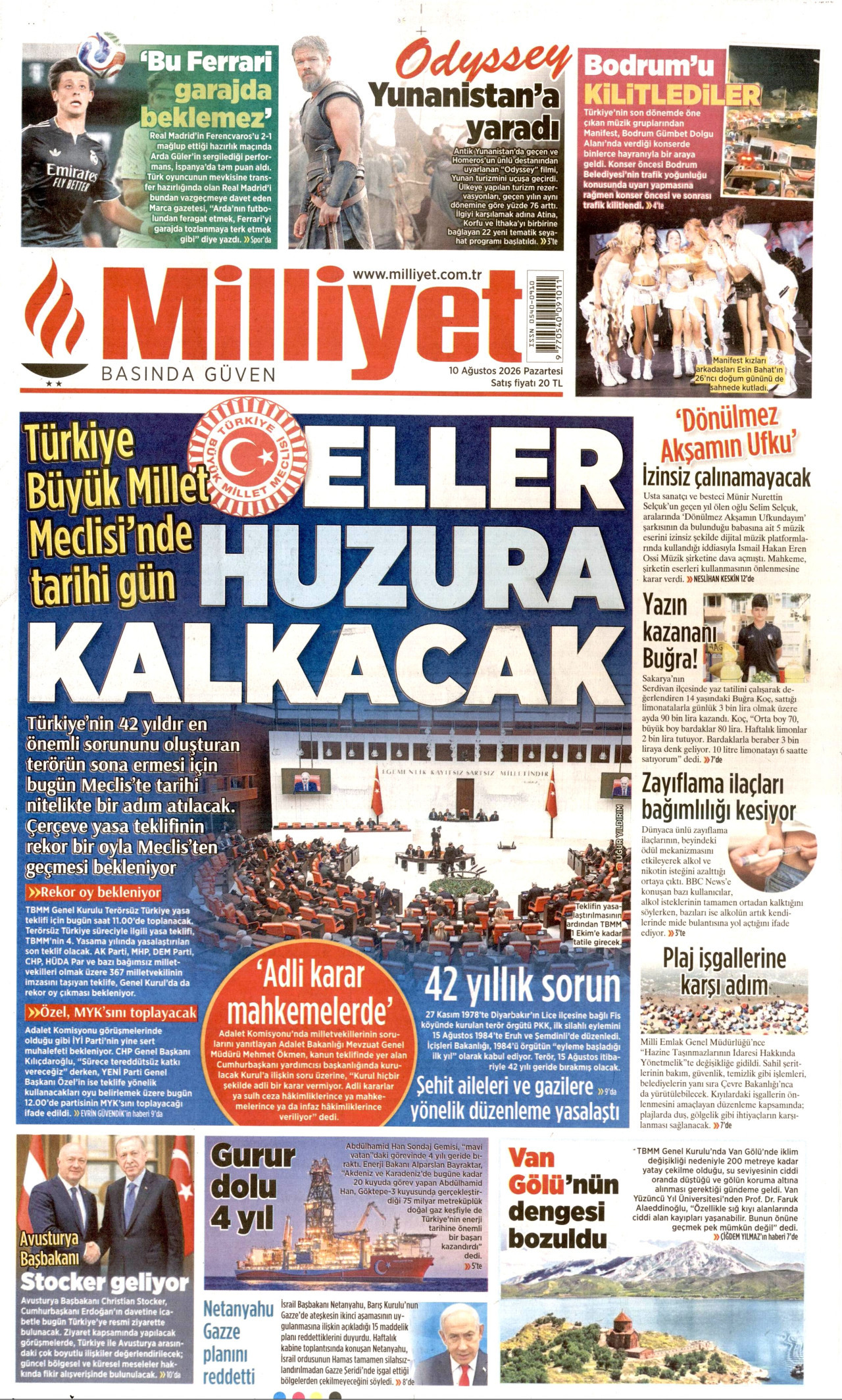 MİLLİYET 10 Ağustos 2026 Gazete Manşeti Büyük